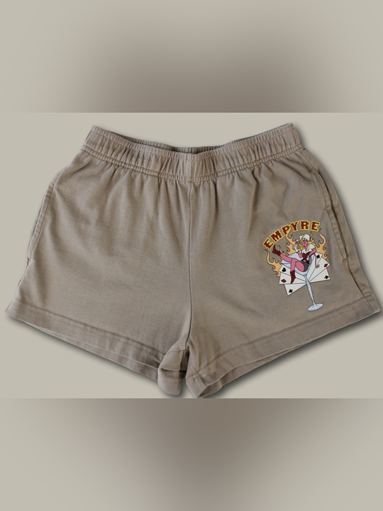 Empyre Pants - Empyre Graphic Sweat Shorts XS Tan Cowgirl Pinup Alt Skate Egirl Baddie Grunge